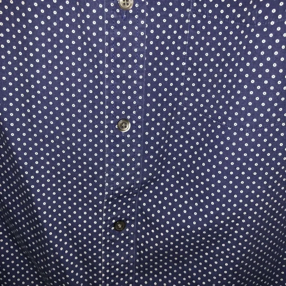 Banana Republic Navy Printed Button Down Shirt